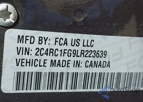 2020 Chrysler Pacifica Touring из США, поврежденный, VIN 2C4RC1FG9LR223639